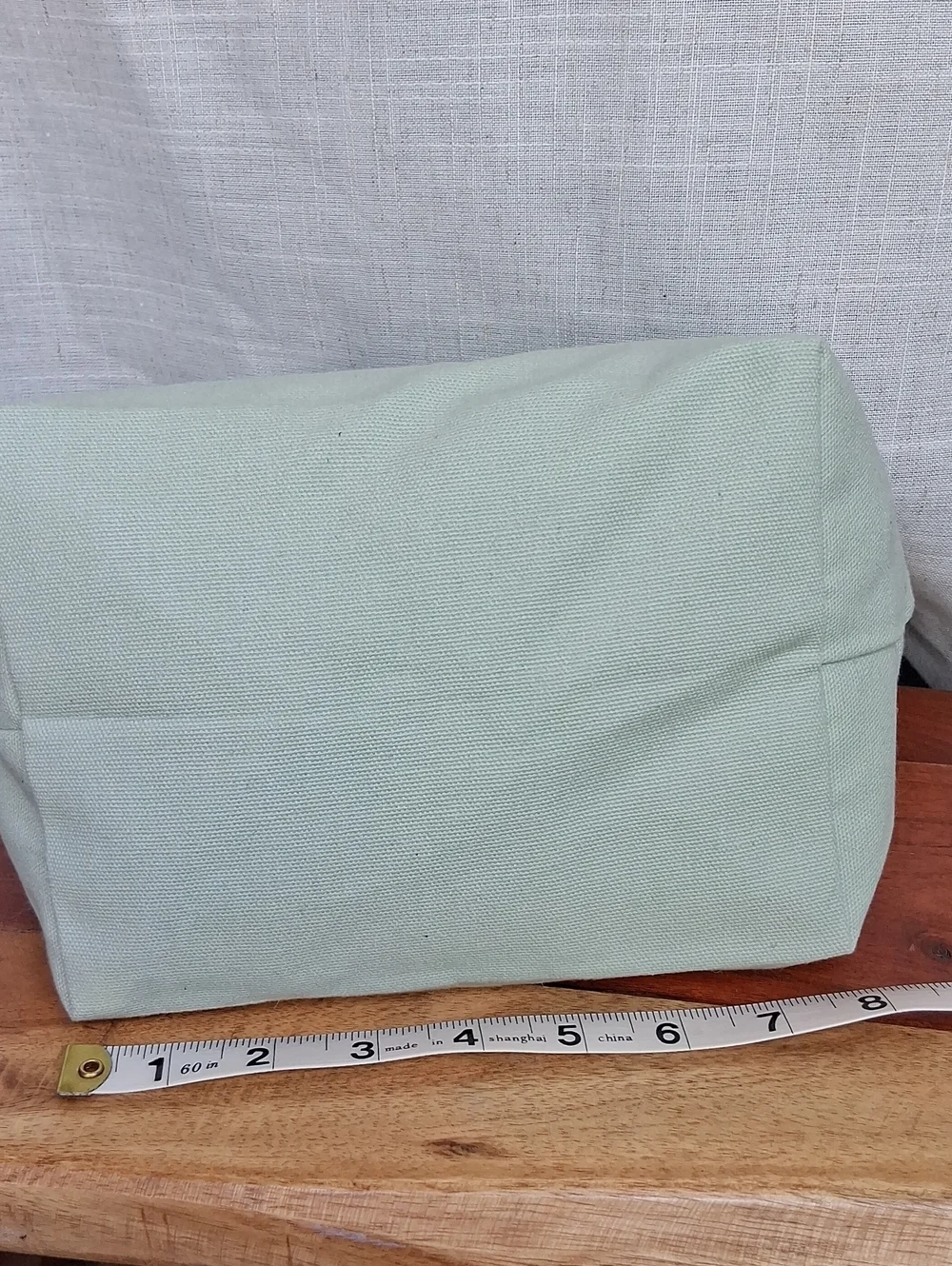 Trader Joe's Striped Mini Canvas Tote Bag Green